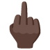 🖕🏿 middle finger: dark skin tone display on Google